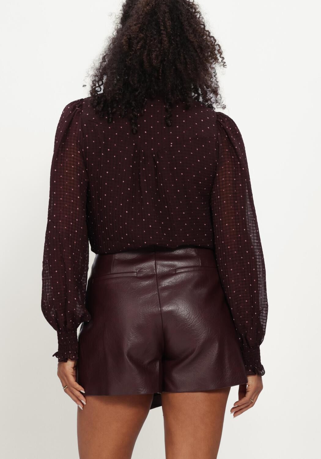 Bordeaux NEO NOIR  ASTRIDA DOTTED BLOUSE - large