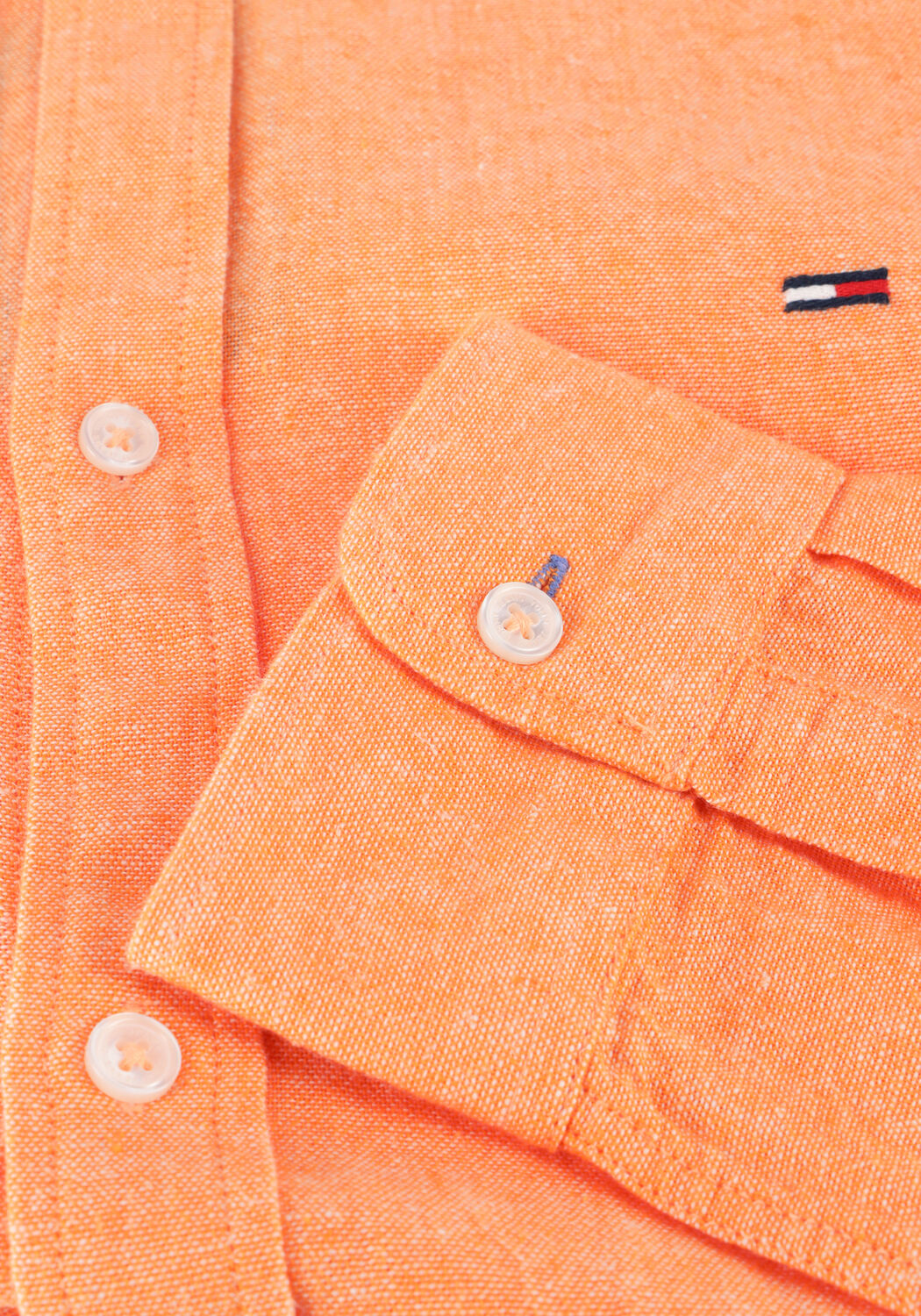 Oranje TOMMY JEANS Casual overhemd TJM REG LINEN BLEND SHIRT EXT - large