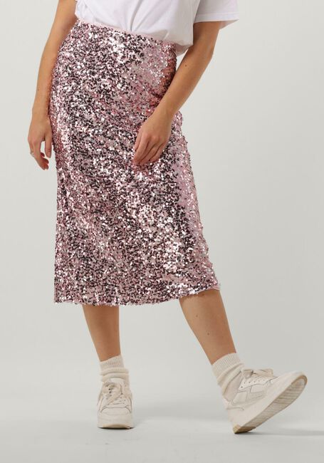 NEO NOIR Jupe midi BAIRA SEQUINS SKIRT en rose - large