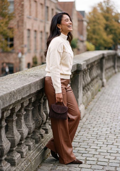 Bruine CAROLINE BISS Wijde broek 4570 - large