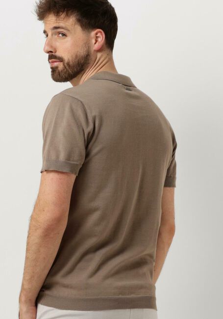 PURE PATH Polo KNIT POLO WITH CHESTPRINT en taupe - large