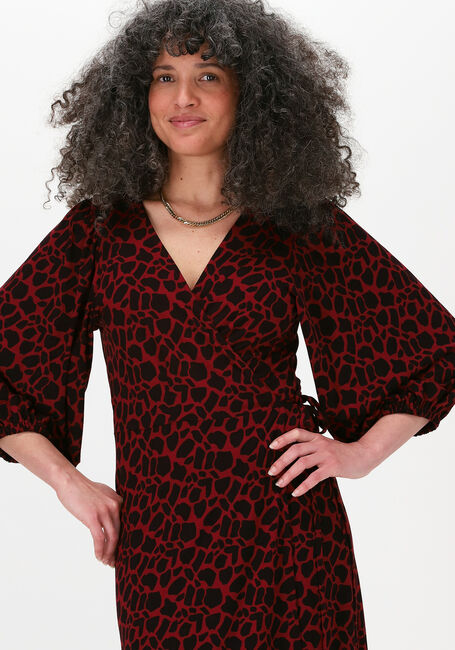 JANSEN AMSTERDAM Robe midi DRESS OVERLAP en rouge - large