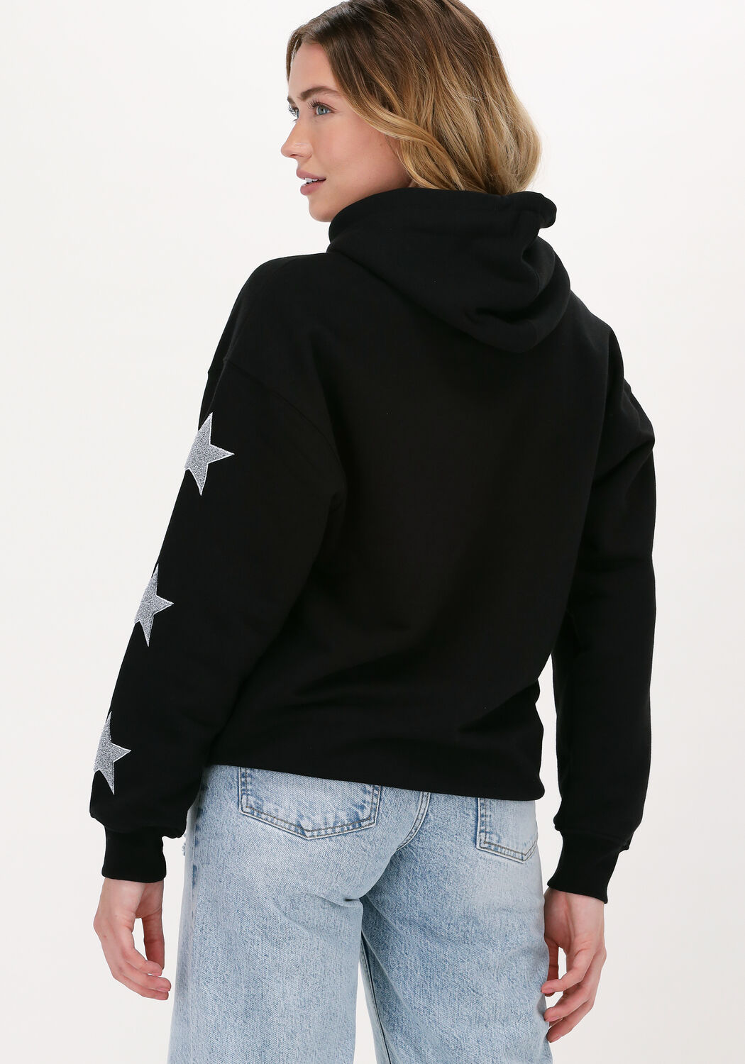 Zwarte COLOURFUL REBEL Sweater STAR TOWELLING OVERSIZED HOODI Omoda