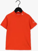 CALVIN KLEIN T-shirt MOCK NECK RIB TOP en rouge - medium