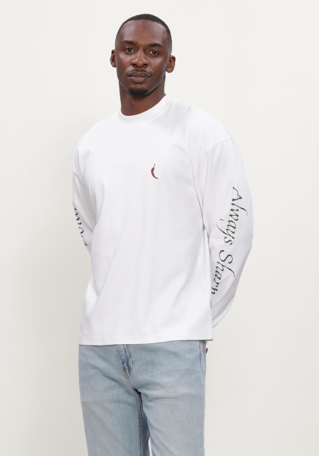 Witte MACED T-shirt M-AIDEN - large