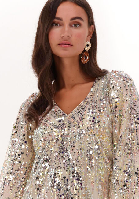 Beige NEO NOIR Mini jurk SLOANE MULTI SEQUINS DRESS - large