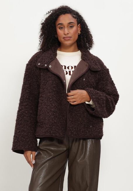 OBJECT Manteau Teddy OBJIDUNA SHORT JACKET en marron - large