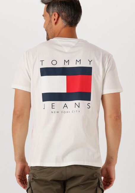 TOMMY JEANS T-shirt TJM REG FLAG GRAPH BCKORINT T EXT Écru - large