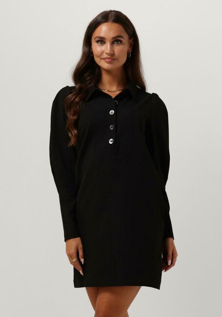 Zwarte RUBY TUESDAY Mini jurk ROZZYN COLLAR DRESS WITH PLACKET AND SLEEVE DETAIL - large
