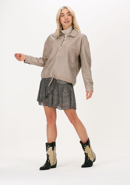 GOOSECRAFT Veste en cuir ROSA BLOUSE en taupe - large