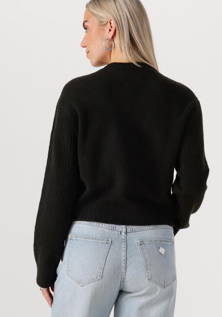 TOMMY JEANS Chandail TJW MELANGE FLAG SWEATER RIB EXT en noir - large
