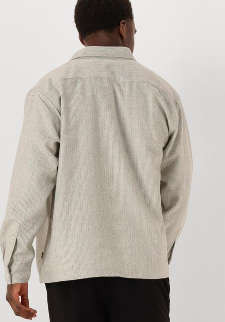 Lichtgrijze WOODBIRD Overhemden BUZO WOOL SHIRT - large