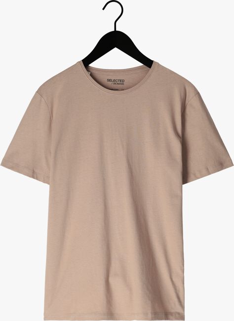 SELECTED HOMME T-shirt SLHPAN LINEN SS O-NECK en beige - large