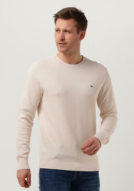 Pull col rond structuré blanc Tommy Hilfiger