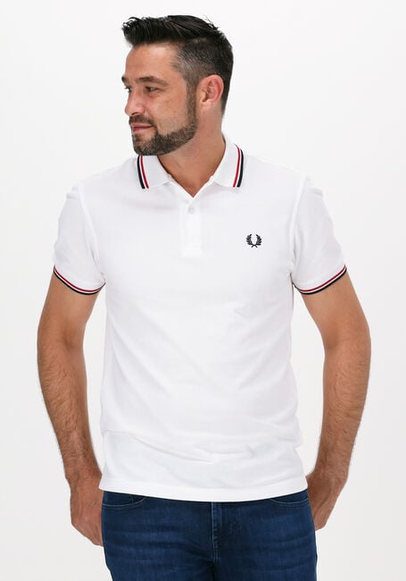 Witte FRED PERRY Polo TWIN TIPPED FRED PERRY SHIRT - large