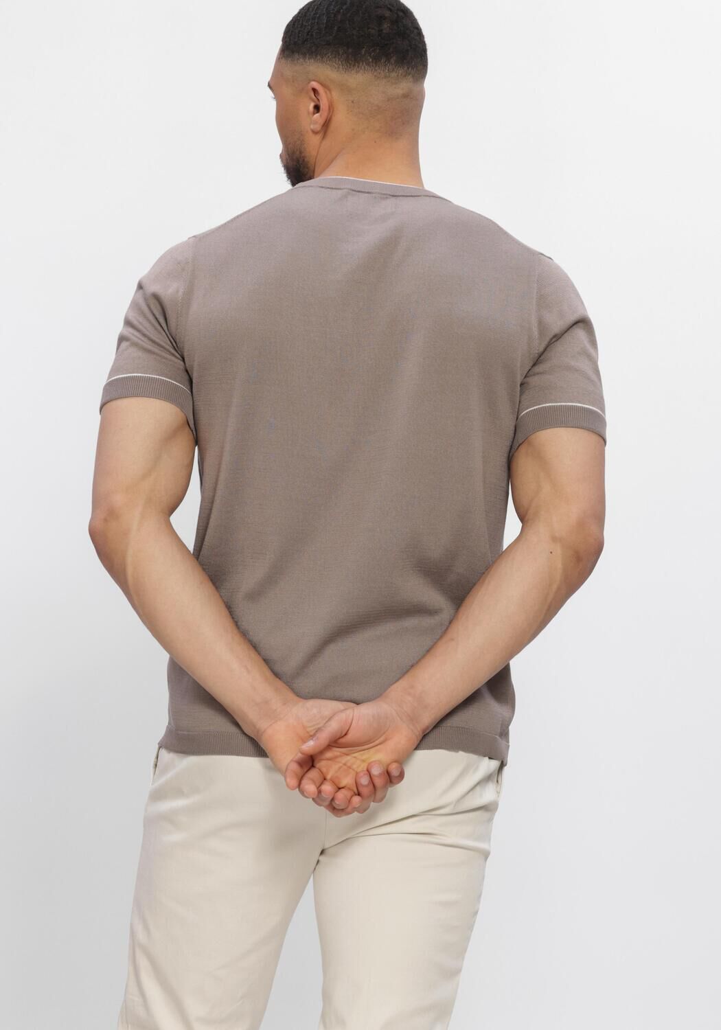 STEFANO LAURAN Polo T-SHIRT BROR en taupe - large