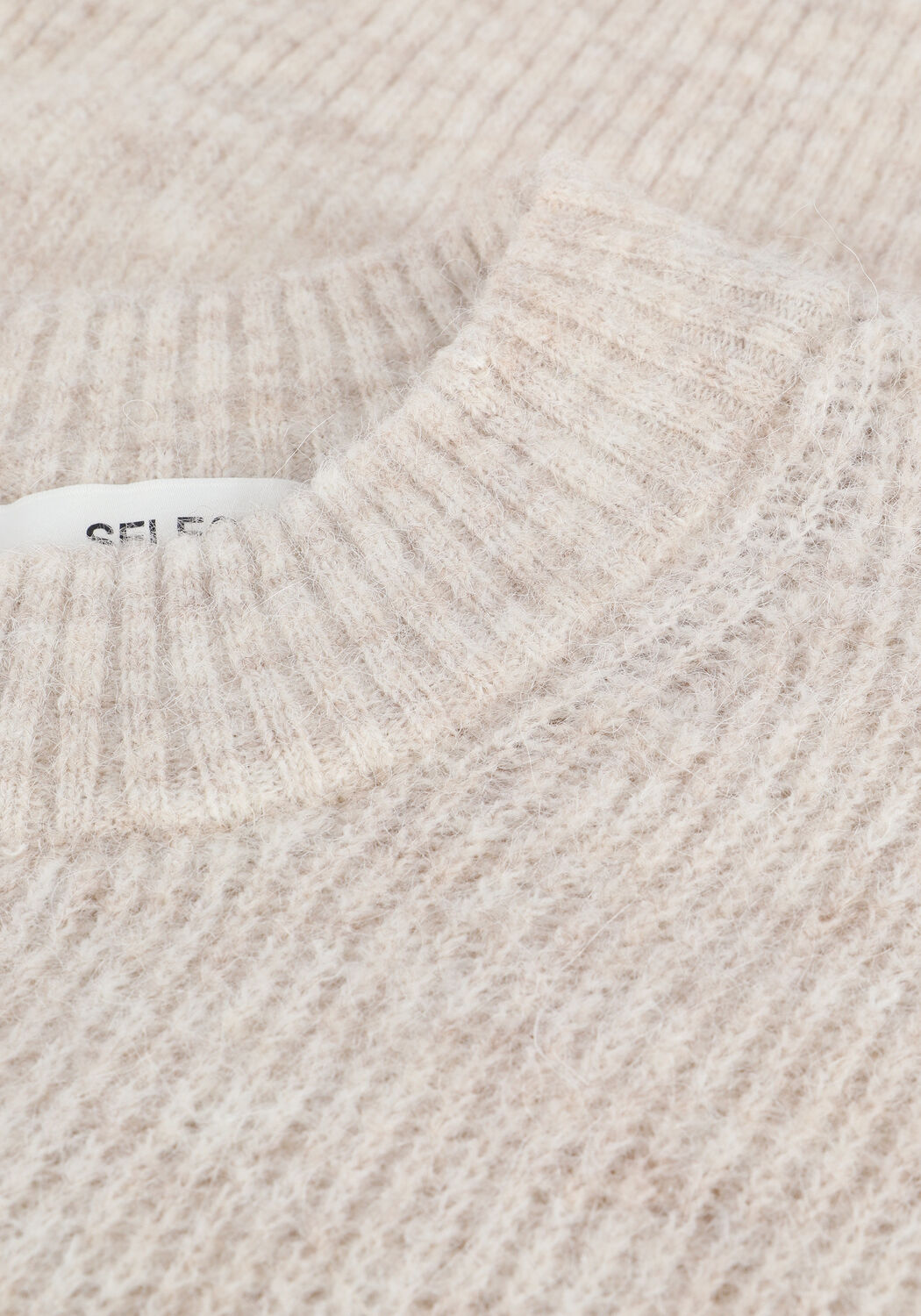 Beige SELECTED WOMEN Trui SLFINNA-MIA LS KNIT O-NECK B - large