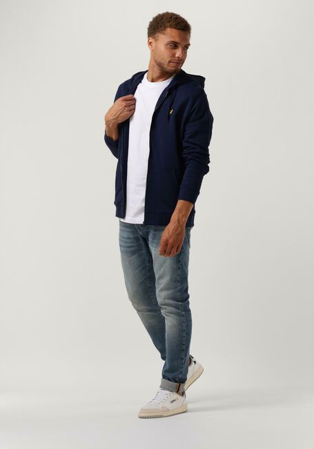 LYLE & SCOTT Pull ZIP THROUGH HOODIE Bleu foncé - large
