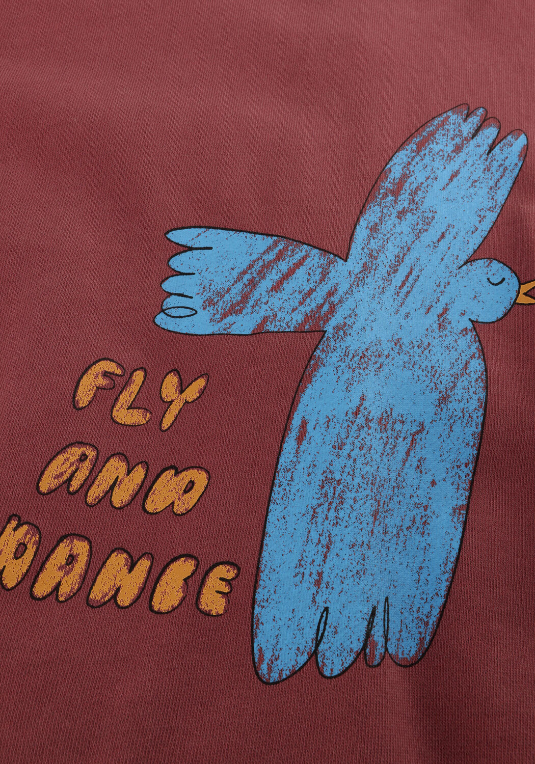 Jelly Mallow Pull FLYING BIRD PIGMENT SWEATSHIRT Bordeaux - large