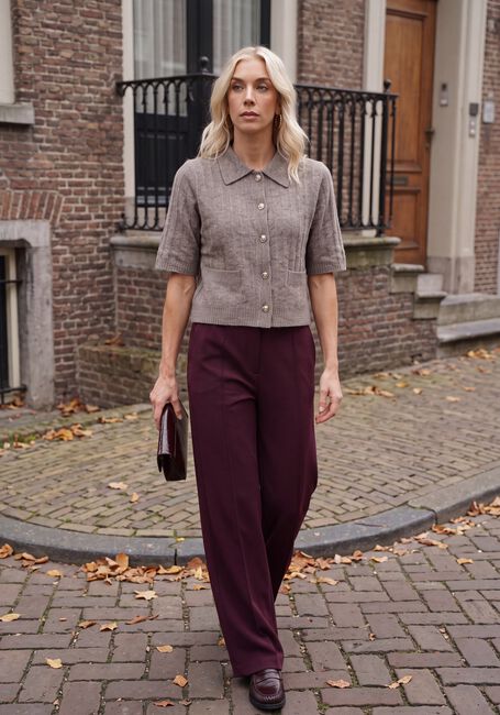 SUMMUM Pull SHORT CARDIGAN SOFT en taupe - large