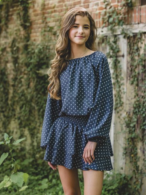 Donkerblauwe LOOXS 10sixteen Mini jurk 2601-5715 - large