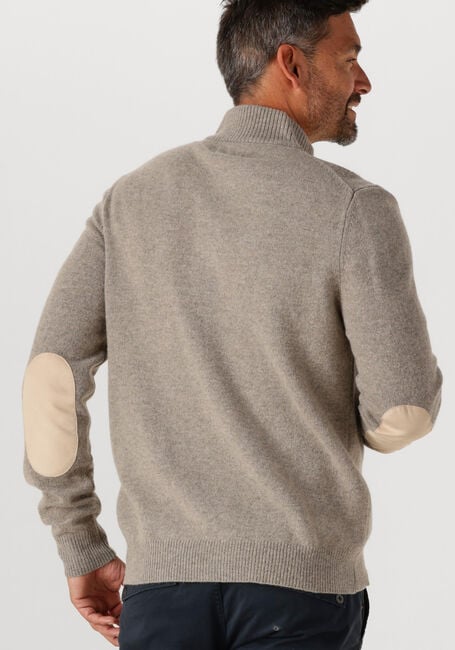 Beige BARBOUR Trui ESSENTIAL PATCH HALF ZIP KNITTED JUMPER - large