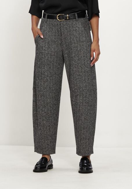 Grijze CAMBIO Wijde broek ORLY PLAIN HERRINGBONE JERSEY JACQUARD - large