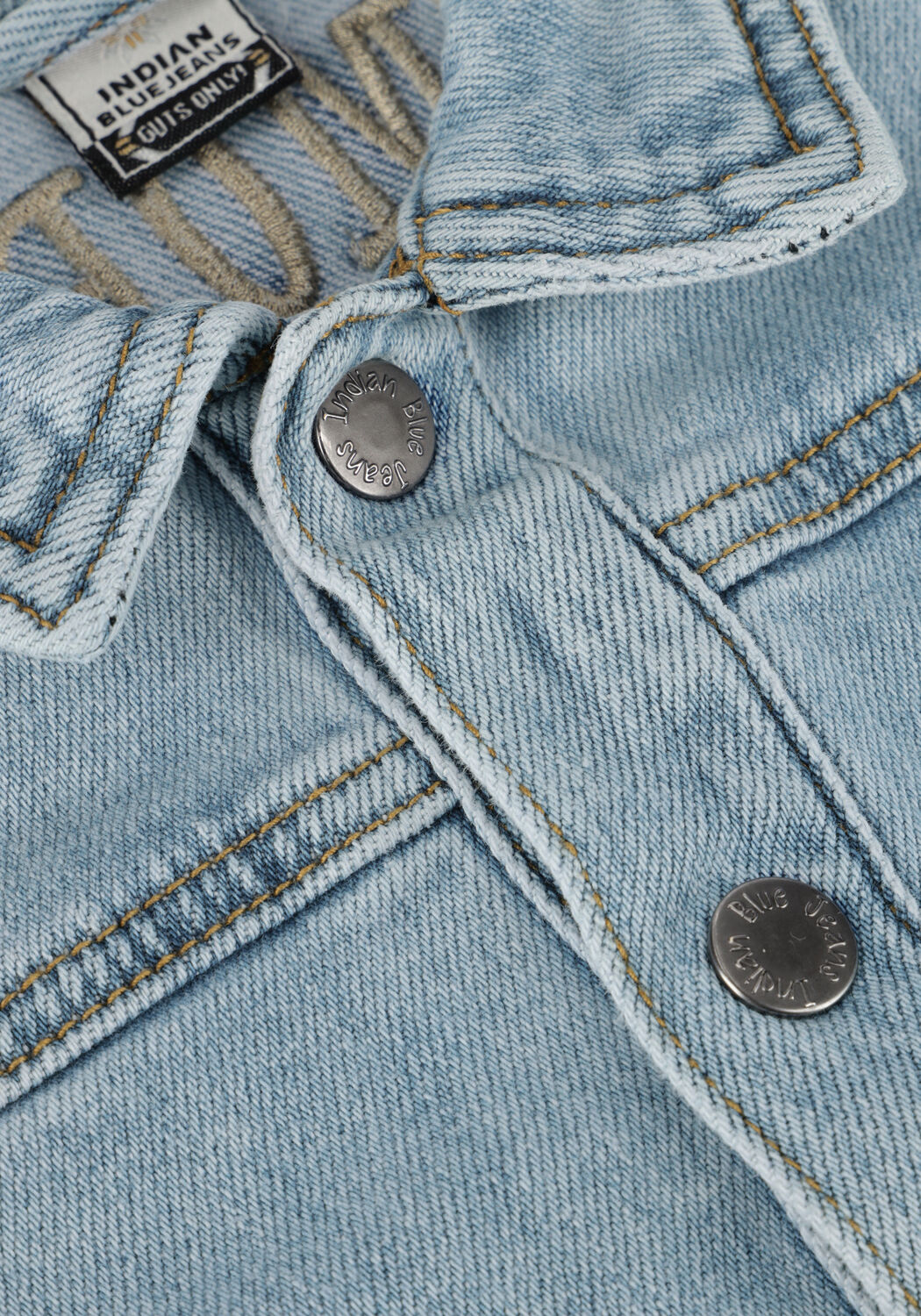 INDIAN BLUE JEANS Veste en jean DENIM JACKET EMBROIDERY Bleu clair - large