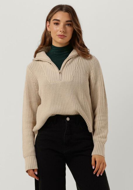 Zand CC HEART Trui AVERY ZIP KNIT SWEATER - large