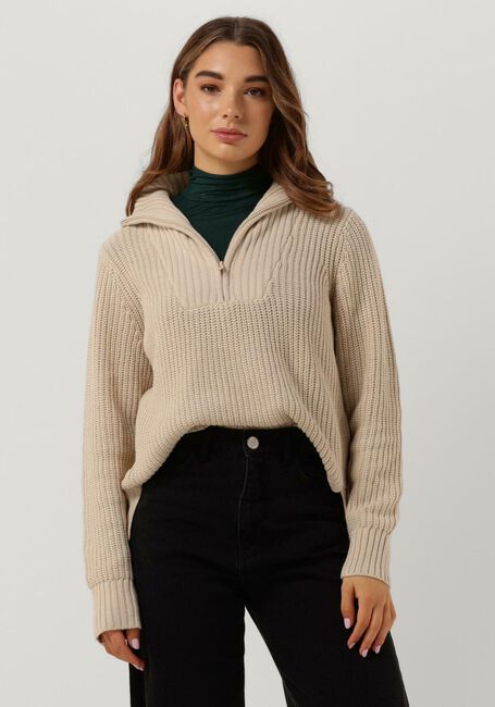 CC HEART Pull AVERY ZIP KNIT SWEATER Sable - large