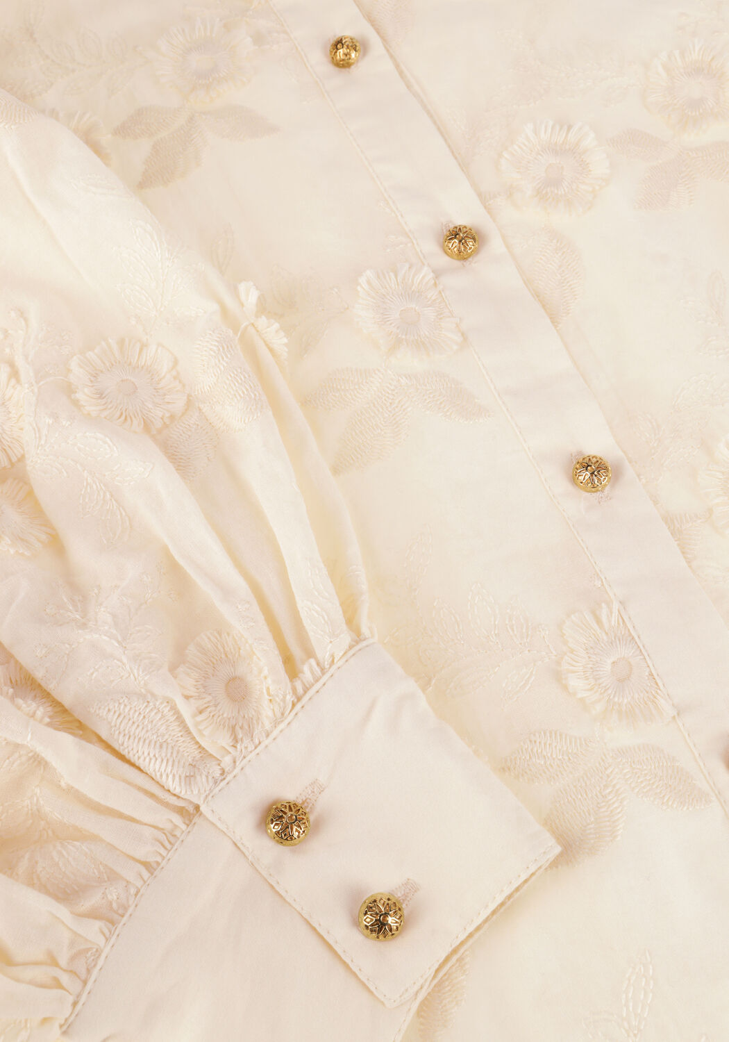 SUMMUM LONGSLEEVE BLOUSE 3D FLOWER Blouses Blanc - large