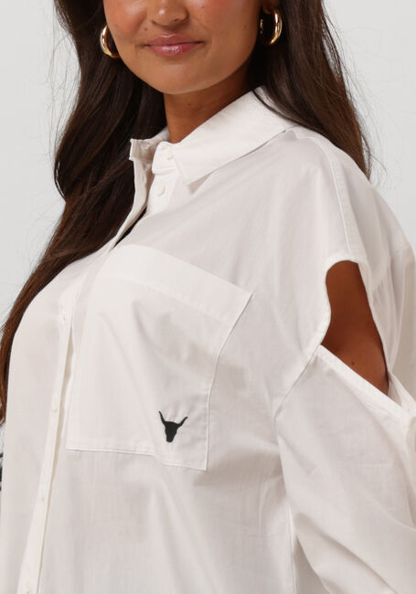 ALIX THE LABEL LADIES WOVEN CUT OUT POPLIN BLOUSE Blouses en blanc - large