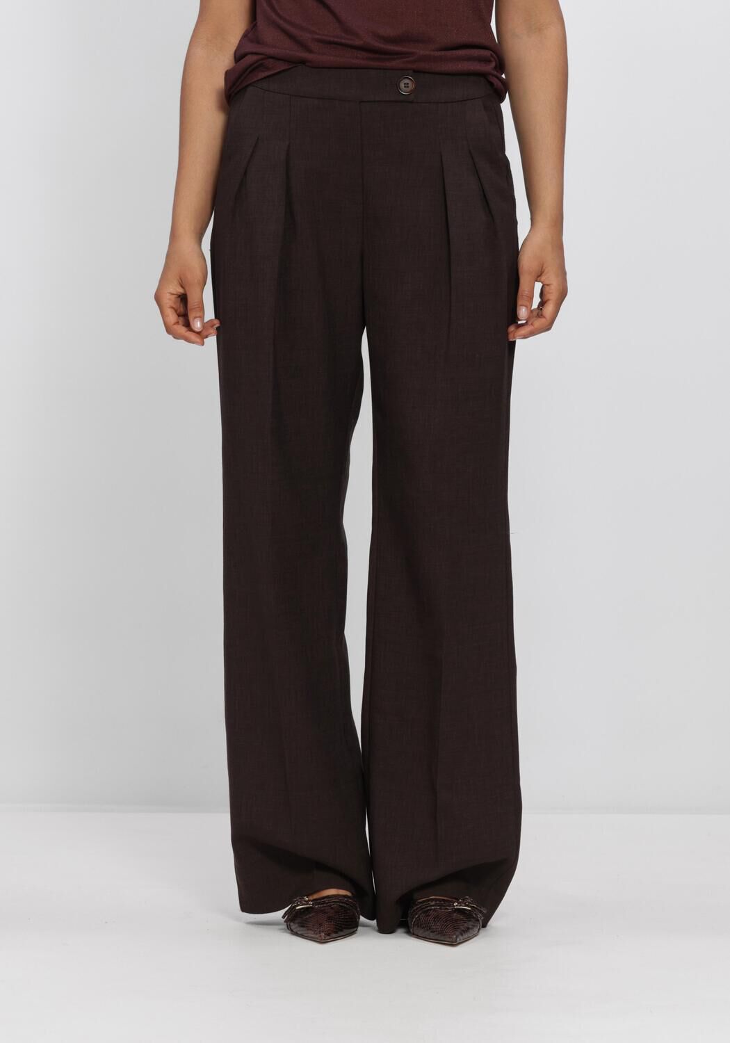 AIMEE THE LABEL OCEANW6 TROUSERS Pantalons en marron - large