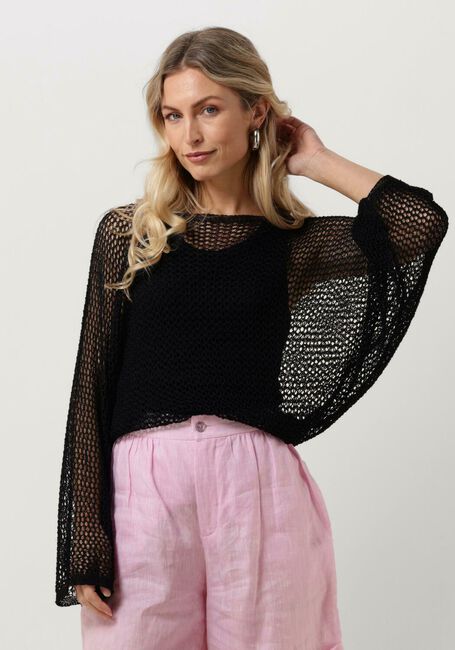 RESORT FINEST Pull CROCHET SWEATER en noir - large