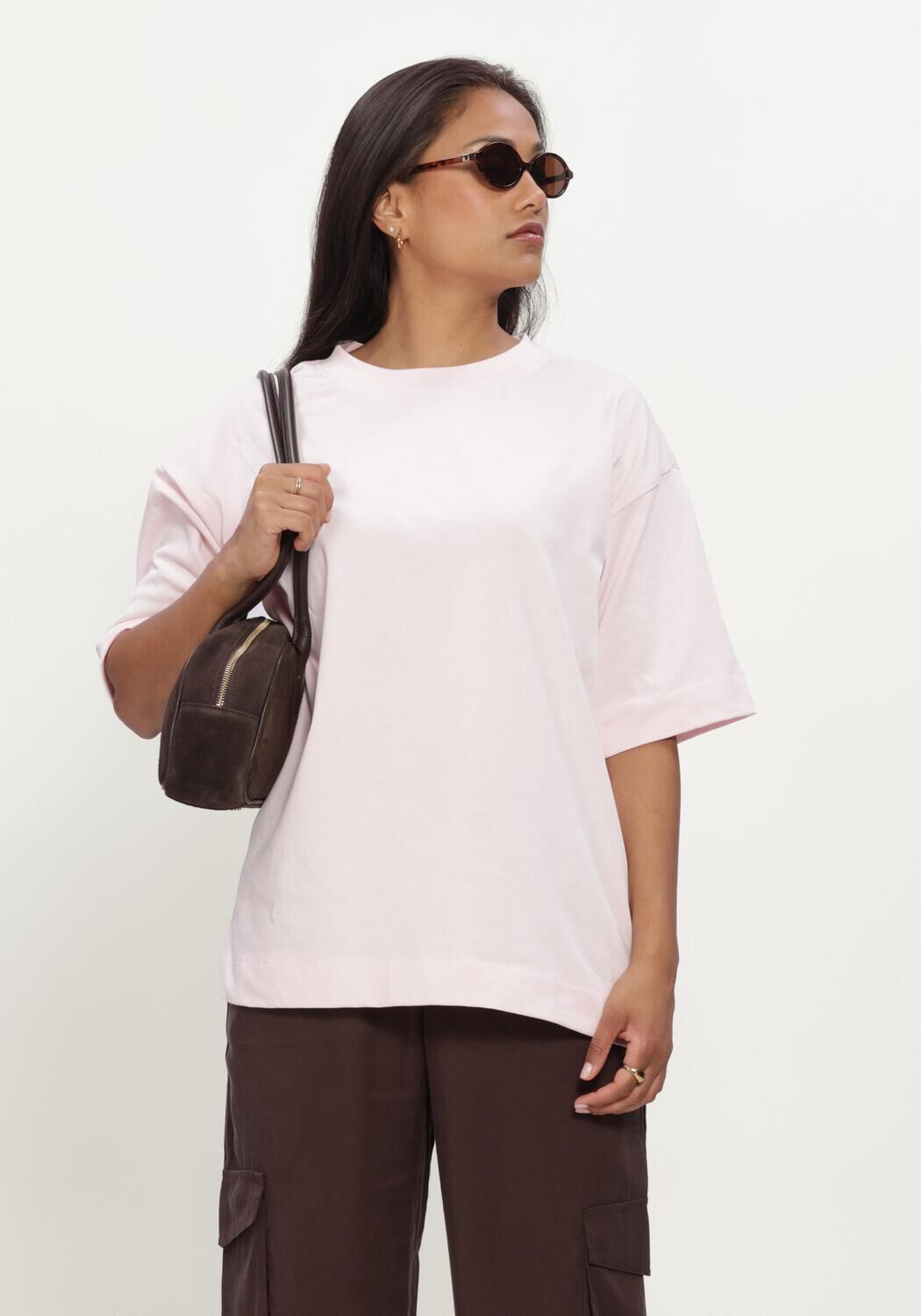 MINUS T-shirt MSGAMMA GOTS LONG T-SHIRT Rose clair - large