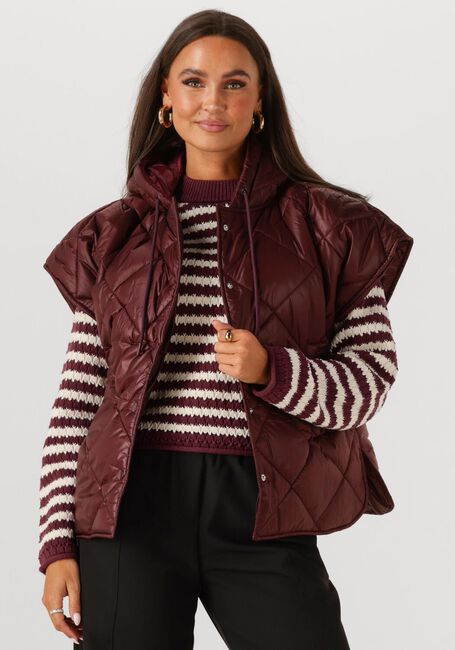 EST'SEVEN Veste sans manches NOELLE CAPE Bordeaux - large
