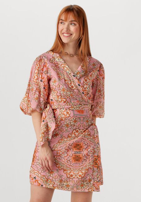 Multi OBJECT Mini jurk OBJHOLLY 2/4 RE SHORT WRAP DRESS 138 - large