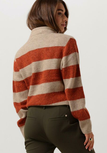 MOS MOSH Col roulé MMAIDY THORA STRIPE ROLLNECK KNIT en orange - large