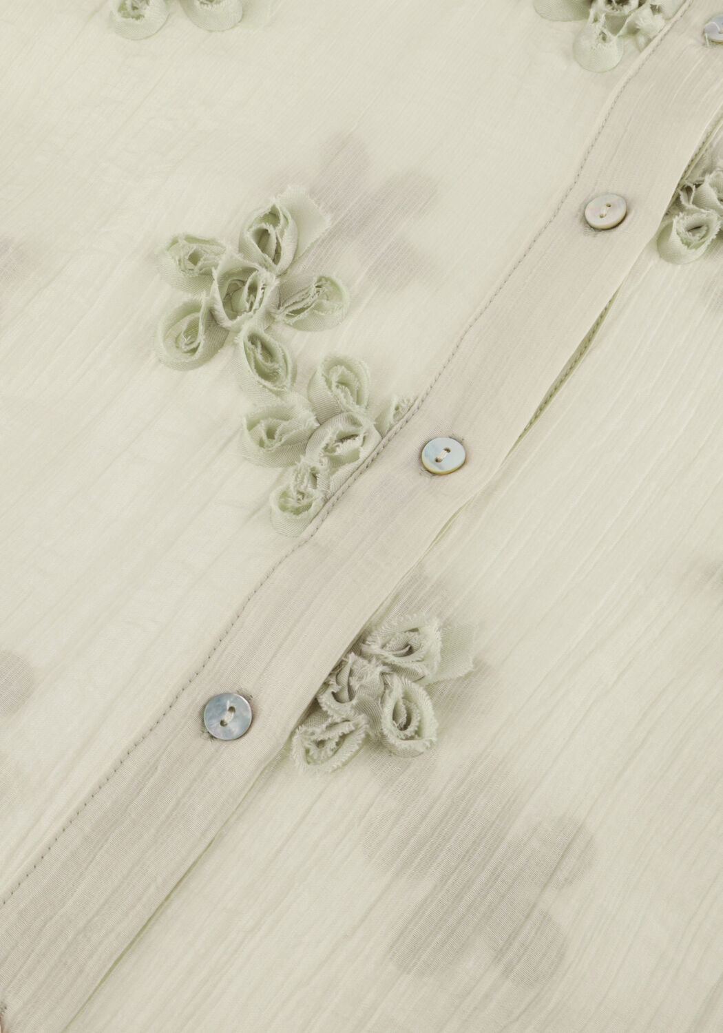 JANSEN AMSTERDAM ROOS BLOUSE 3DF1 778 3/4 PUFFED SLEEVE 3D FLOWERS Blouses Menthe - large