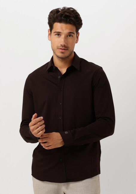 CAST IRON Chemise décontracté LONG SLEEVE SHIRT TWILL JERSEY 2 TONE en marron - large