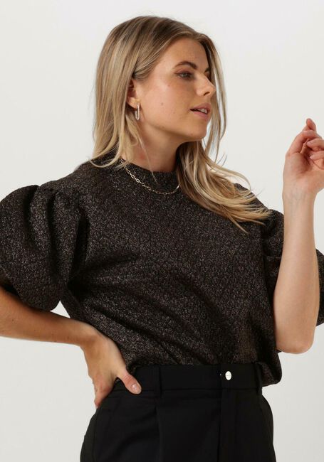 SELECTED FEMME Haut SLFAGNETHE 2/4 O-NECK JAQUARD TOP en noir - large