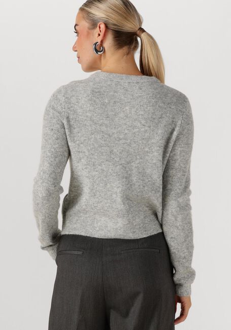 Lichtgrijze SUMMUM Vest CARDIGAN WOOL ELASTANE BLEND KNIT - large