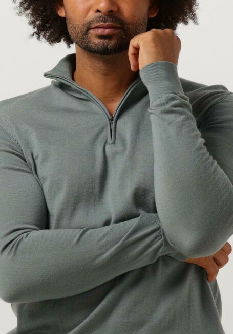 PROFUOMO Pull PULLOVER HALF ZIP en vert - large