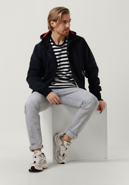 Donkerblauwe SCOTCH & SODA Trui TEXTURED STRIPE SWEATSHIRT - large