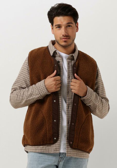 FORÉT Veste sans manches AURA SHERPA FLEECE VEST en marron - large