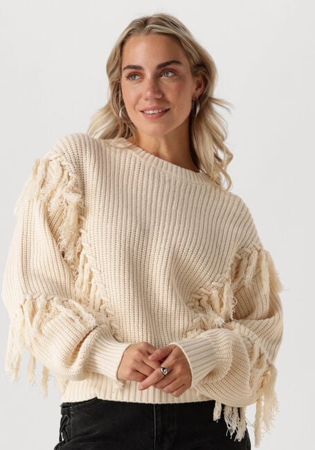 CATWALK JUNKIE Pull RELAXED FRINGED KNIT Écru - large