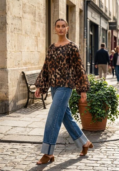 Bruine WITHBLACK  WBLCLEOPATRA WIDE SLEEVE TOP - large