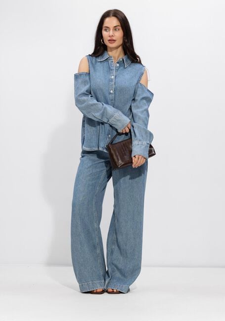 CATWALK JUNKIE OPEN SHOULDER DENIM BLOUSE Blouses en bleu - large