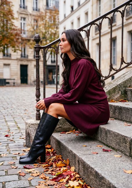 Bordeaux Y.A.S. Minirok YASFONNY HW KNIT SKIRT S. - large