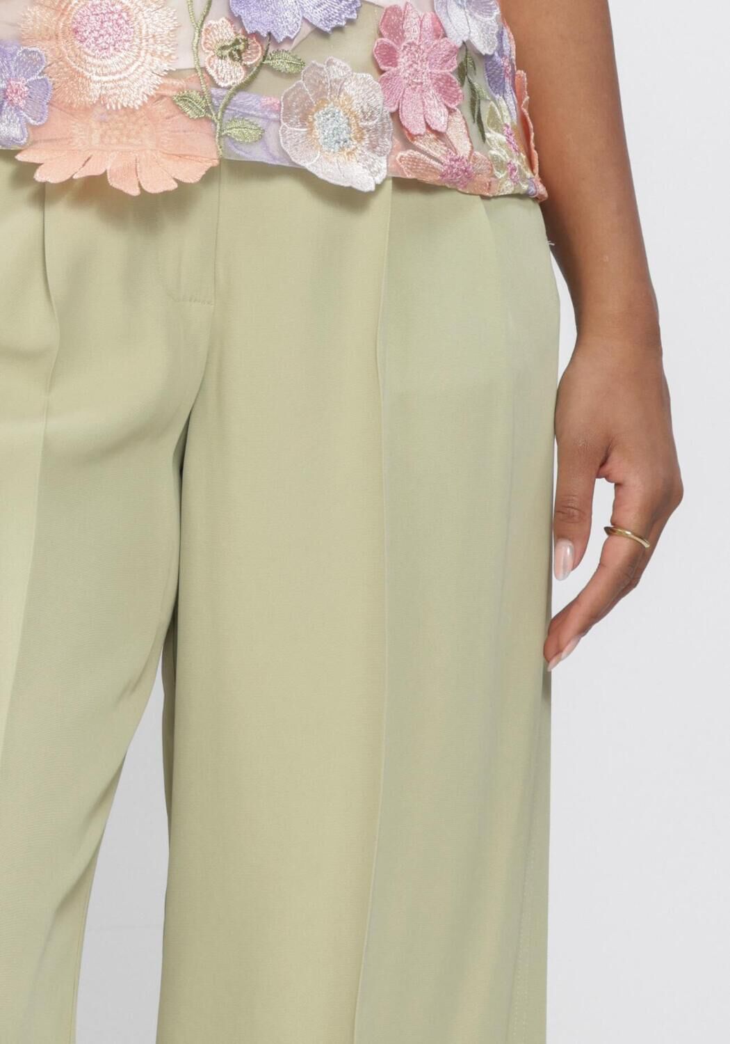 SELECTED WOMEN Pantalon SLFEXTRA WIDE ELLIE HW PANT en vert - large